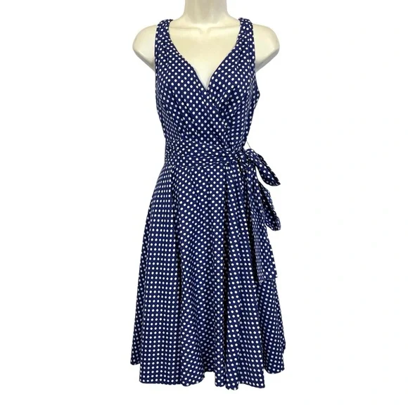 Cute Blue Polka Dot Wrap Dress 🩷 - Picture 1 of 10